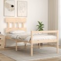 VidaXL Rama łóżka z wezgłowiem, 100x200 cm, lite drewno