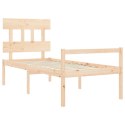 VidaXL Rama łóżka z wezgłowiem, 100x200 cm, lite drewno