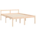 VidaXL Rama łóżka z wezgłowiem, 140x190 cm, lite drewno