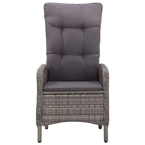 VidaXL 3-częściowy zestaw mebli bistro do ogrodu, polirattan, szary