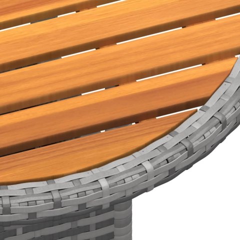 VidaXL 3-częściowy zestaw mebli bistro do ogrodu, polirattan, szary