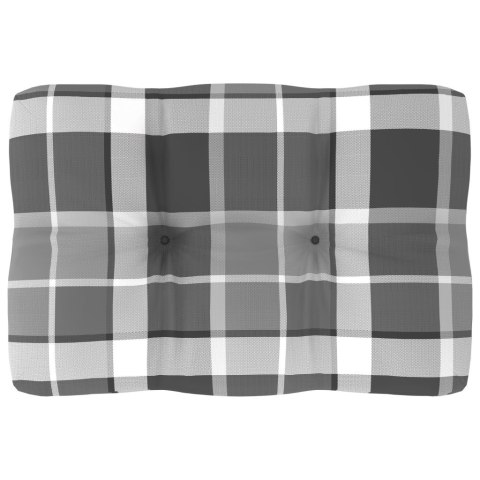 VidaXL Poduszka na sofę z palet, szara krata, 60x40x10 cm