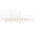Rama łóżka z zagłówkiem, biała, 180x200 cm, drewniana Lumarko!