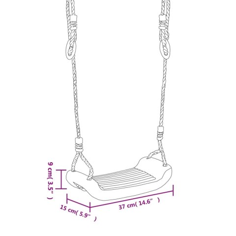 VidaXL Siedziska huśtawek z linkami, 2 szt., niebieskie, 37x15 cm, PE