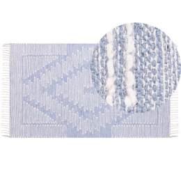 Dywan bawełniany 80 x 150 cm niebiesko-biały ANSAR Lumarko!