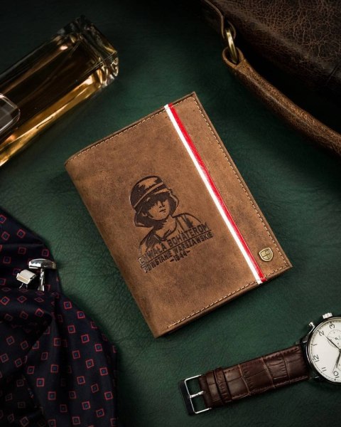 Skórzany portfel męski z motywem patriotycznym — Peterson Lumarko!