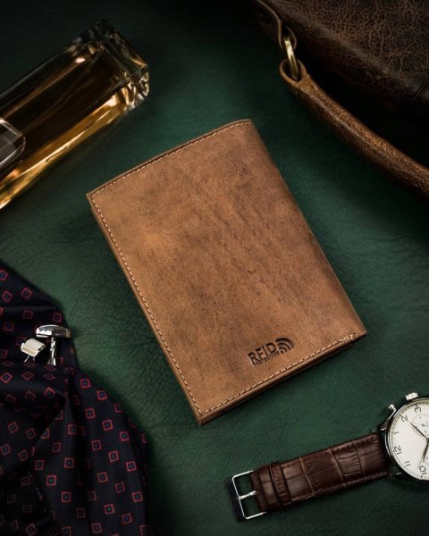 Skórzany portfel męski z motywem patriotycznym — Peterson Lumarko!