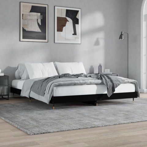 Rama łóżka, czarna, 120x200 cm, materiał drewnopochodny Lumarko!