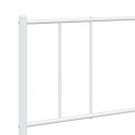 VidaXL Metalowa rama łóżka z wezgłowiem i zanóżkiem, biała, 193x203 cm