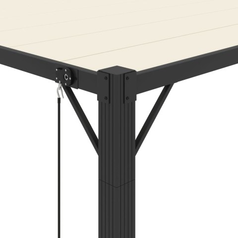 Altana z żaluzjowym dachem 3x4 m, kremowa, tkanina i aluminium Lumarko!