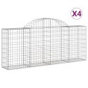 VidaXL Kosze gabionowe, 4 szt, 200x30x80/100 cm, galwanizowane żelazo