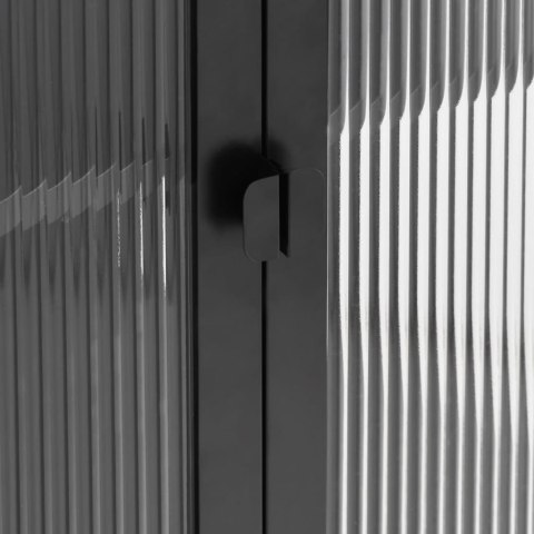 VidaXL Kredens, czarny, 85x40x180 cm, szkło i stal