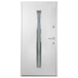Drzwi wejściowe, białe, 90x200 cm, aluminium Lumarko!
