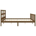 VidaXL Rama łóżka z wezgłowiem, miodowy brąz, 200x200 cm, lite drewno