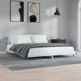 Rama łóżka, biała, połysk, 200x200 cm, materiał drewnopochodny Lumarko!