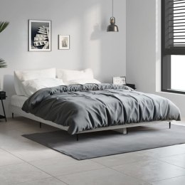 VidaXL Rama łóżka, szary dąb sonoma, 135x190cm materiał drewnopochodny