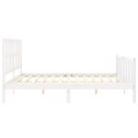 VidaXL Rama łóżka z zagłówkiem, biała, 180x200 cm, drewniana