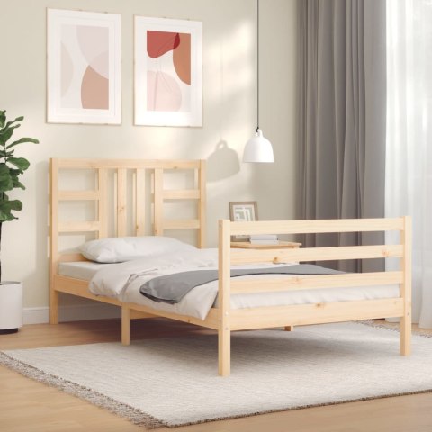 VidaXL Rama łóżka z wezgłowiem, 100x200 cm, lite drewno