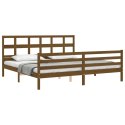 VidaXL Rama łóżka z wezgłowiem, miodowy brąz, 200x200 cm, lite drewno