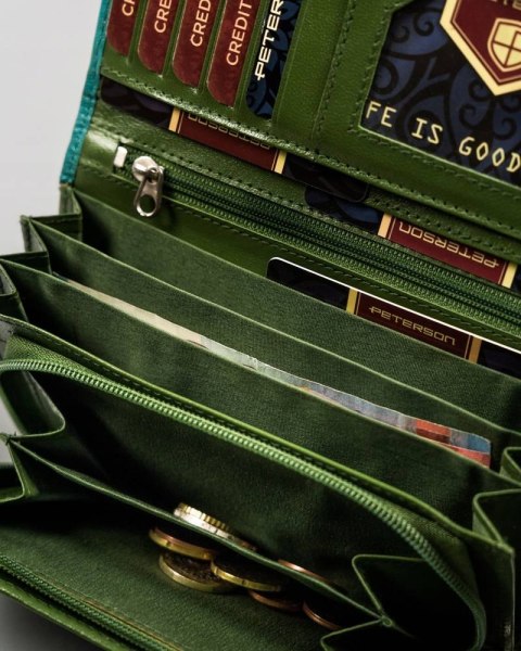 Skórzany portfel damski na zatrzask — Peterson Lumarko!