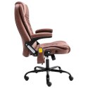 Masujące krzesło biurowe, jasnobrązowe, obite prawdziwą skórą Lumarko!