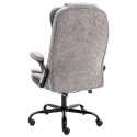 Masujące krzesło biurowe, jasnoszare, obite prawdziwą skórą Lumarko!