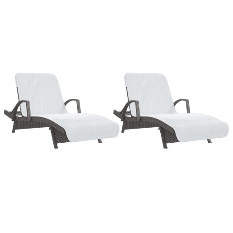 Ręczniki plażowe, 2 szt., białe, 75x200 cm, tkanina, 400 g/m² Lumarko!