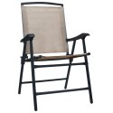 VidaXL Składane krzesła ogrodowe, 2 szt., tworzywo textilene, taupe
