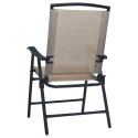 VidaXL Składane krzesła ogrodowe, 2 szt., tworzywo textilene, taupe