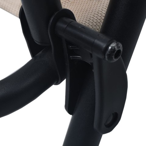 VidaXL Składane krzesła ogrodowe, 2 szt., tworzywo textilene, taupe