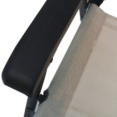 VidaXL Składane krzesła ogrodowe, 2 szt., tworzywo textilene, taupe