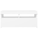 VidaXL Szafka pod TV z oświetleniem LED, biała, 90x35x40 cm