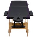 Składany drewniany stół do masażu 2-strefowy, czarny Lumarko!