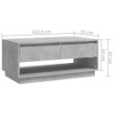 Stolik kawowy, szarość betonu, 102,5x55x44 cm, płyta wiórowa Lumarko!