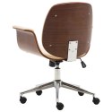VidaXL Krzesło biurowe, kremowe, gięte drewno i sztuczna skóra