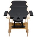 Składany stół do masażu, 2-strefowy, drewniany, czarno-beżowy Lumarko!