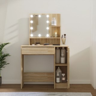 Toaletka z oświetleniem LED, dąb sonoma, 86,5x35x136 cm Lumarko!