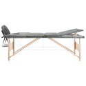 VidaXL Stół do masażu, 3-strefowy, drewniana rama, antracyt, 186x68 cm