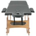 Stół do masażu, 3-strefowy, drewniana rama, antracyt, 186x68 cm Lumarko!