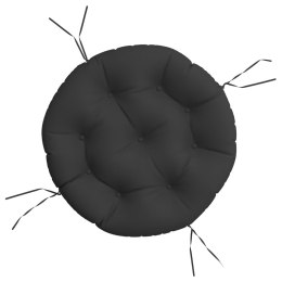 VidaXL Okrągła poduszka, czarna, Ø 60 x11 cm, tkanina Oxford