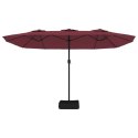 VidaXL Podwójny parasol ogrodowy, bordowy, 449x245 cm