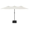 VidaXL Podwójny parasol ogrodowy, piaskowa biel, 449x245 cm