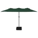 Podwójny parasol ogrodowy z LED, zielony, 449x245 cm Lumarko!
