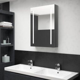 Szafka łazienkowa z lustrem i LED, lśniąca szarość, 50x13x70 cm Lumarko!