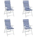 Poduszki na krzesła, 4 szt., niebiesko-białe paski, tkanina Lumarko!