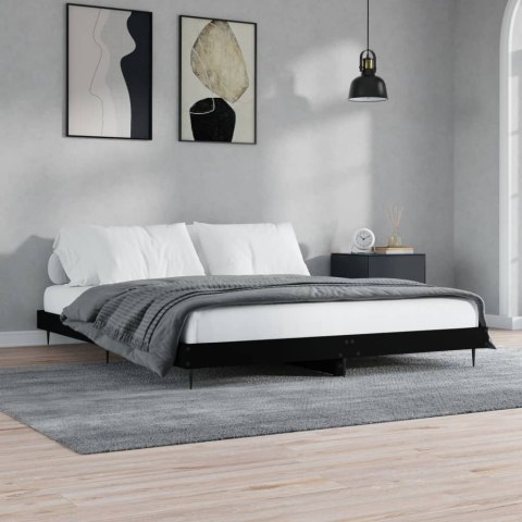 Rama łóżka, czarna, 120x200 cm, materiał drewnopochodny Lumarko!