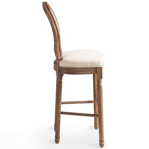 VidaXL Stołki barowe, 2 szt., białe, len