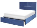 Łóżko welurowe z pojemnikiem 140 x 200 cm niebieskie VERNOYES Lumarko!