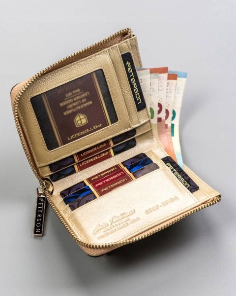 Skórzany portfel damski na zamek — Peterson Lumarko!