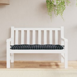 VidaXL Poduszka na ławkę ogrodową, czarna w kratkę, 120x50x7 cm